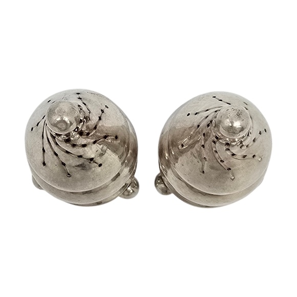Georg Jensen Denmark Sterling Silver Salt and Pepper Shakers 410 w/Mono #21183 - Picture 4 of 10